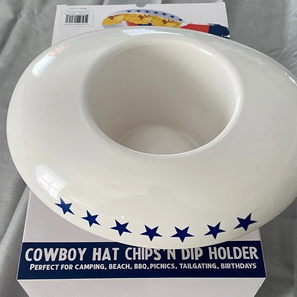 Cowboy Hat Chips and Dip Holder - Patriotic Colors